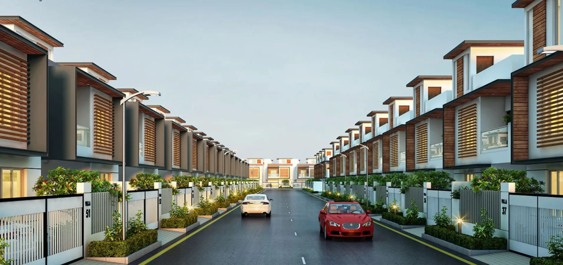 Front elevation of S&P The Address - Villas near Medavakkam and OMR, Chennai